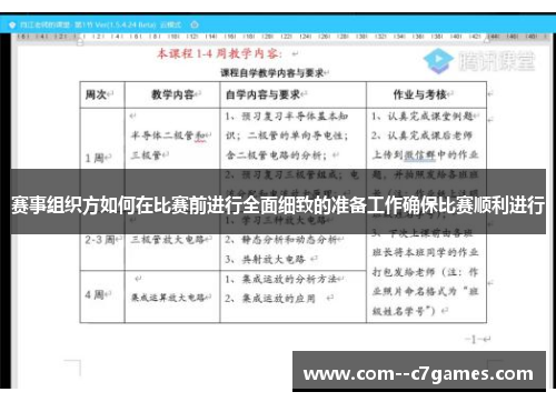 赛事组织方如何在比赛前进行全面细致的准备工作确保比赛顺利进行 赛事组织方如何在比赛前进行全面细致的准备工作确保比赛顺利进行